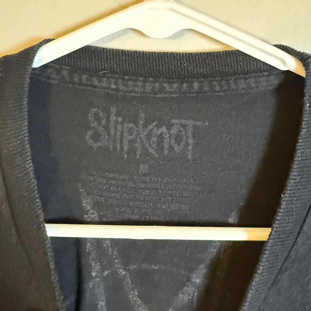 Slipknot Long Sleeve Shirt Mens Medium Black Rib Cage Skeleton Tribal S Logo Tee